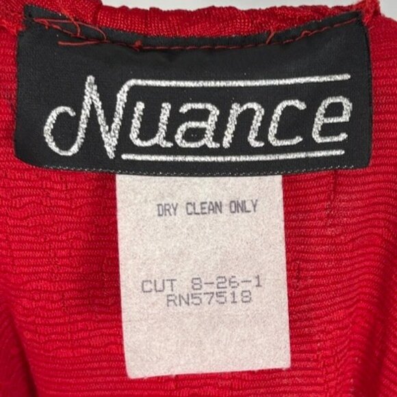 Vintage NWT Deadstock Red 80's Ruffle Sleeve Bodycon Mini Dress Size: 13 - Picture 9 of 10